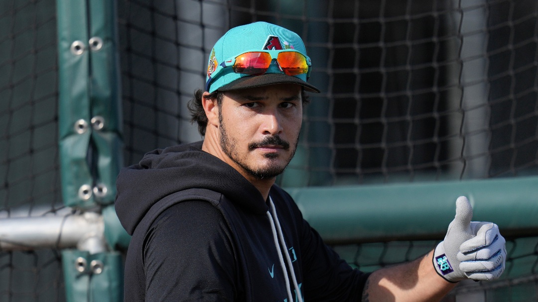 Arizona Diamondbacks' Nolan Arenado pauses during batting practice workouts during spring training baseball Thursday, Feb. 12, 2026, in Scottsdale, Ariz. (AP Photo/Ross D. Franklin)