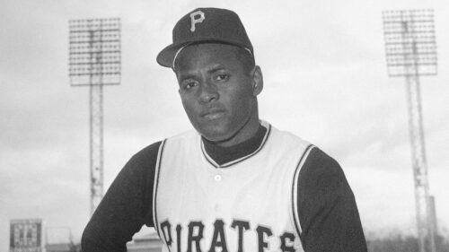 FILE - Roberto Clemente of the Pittsburgh Pirates is seen in Tampa, Fla., March 3, 1963. Fifty years after his death, Clemente, the skillful outfielder, remains one of the most revered figures in Puerto Rico and Latin America. His graceful flare and powerful arm were unrivaled in his era, but his humanitarian efforts are perhaps his greatest legacy. Half a century after he played, many of today’s Latino baseball players credit him for paving the way. (AP Photo/Preston Stroup, File)
