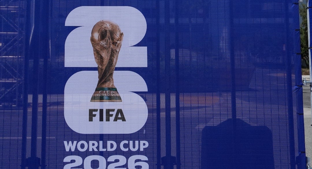 Fencing with FIFA World Cup 2026 signage stands outside SoFi Stadium in Inglewood, Calif., Monday, June 1, 2026. (AP Photo/Jae C. Hong)
